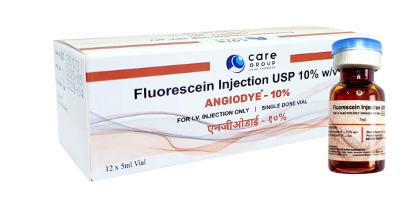 Fluoresceína al 10%  caja con 12 viales de 1 ml